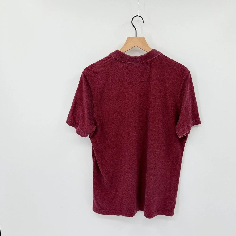 Banana Republic Polo Shirt Men's Large Burgundy Elephant Logo Cotton Pique EUC